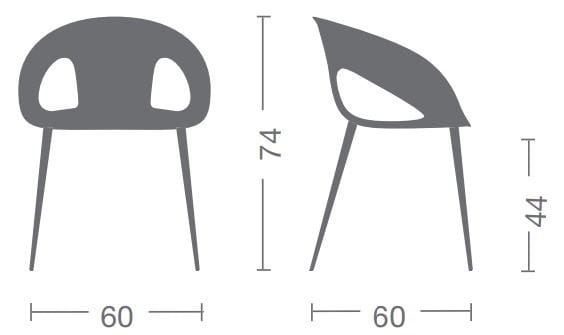 Поликарбонатный стул с открытой спинкой Kastel Krizia ARCH-00104422 - Вид №6