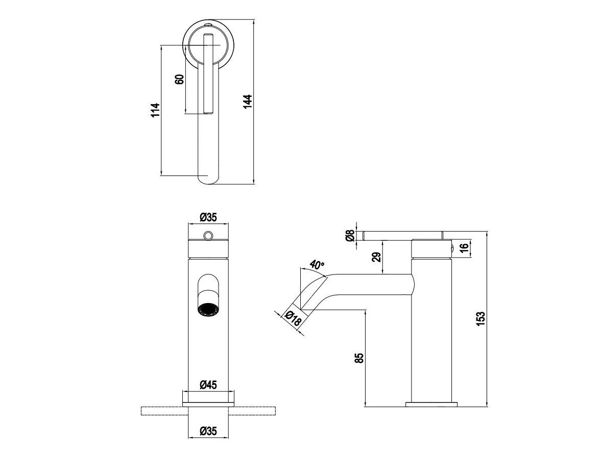 Смеситель для раковины с одним отверстием CROSSWATER 3ONE6 ARCH-00055196 - Вид №3