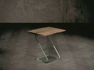 AltaCorte Квадратная тумбочка из дерева и стекла Ecolab night Lb-zn7172