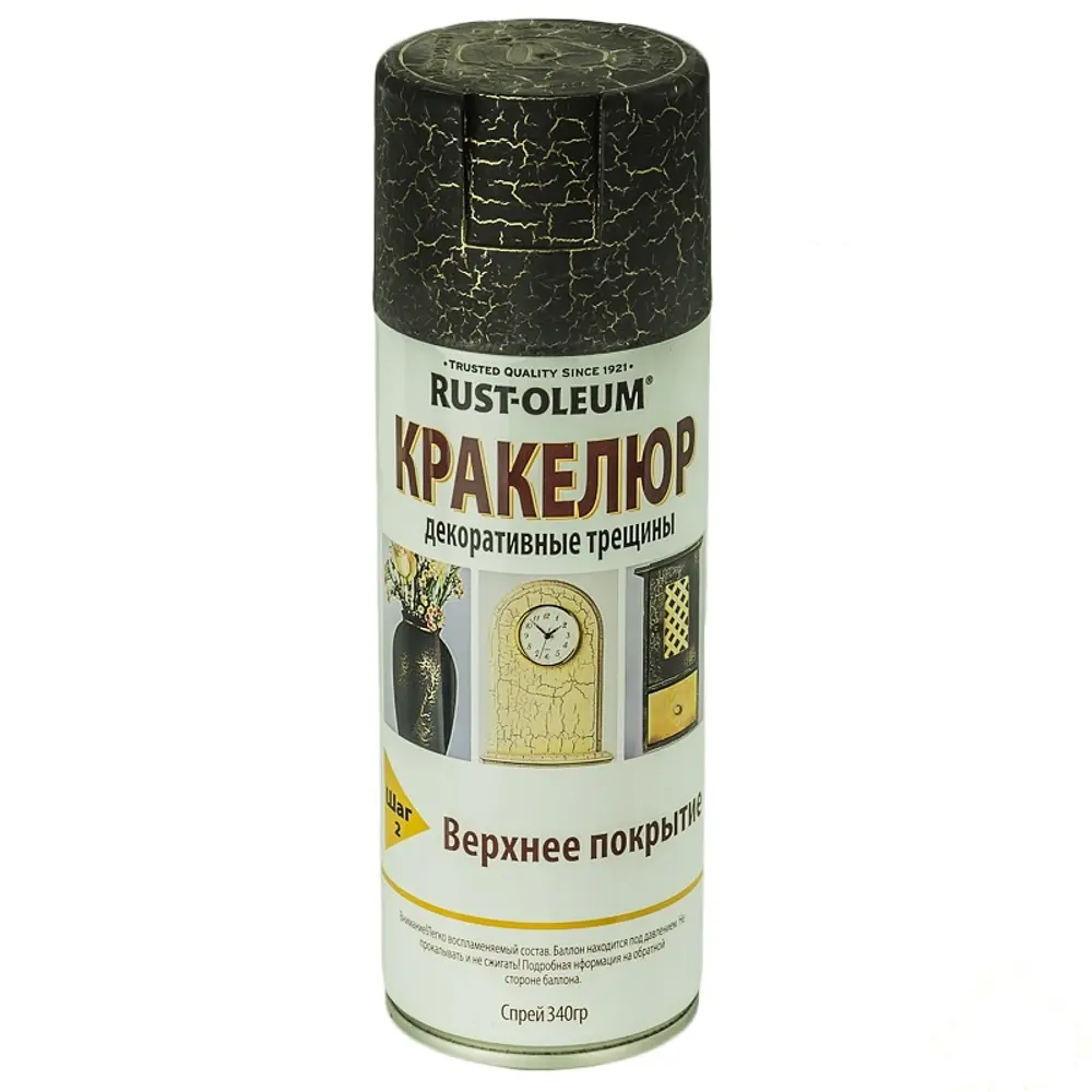 Краска аэрозольная кракелюр Rustoleum двухшаговая цвет чёрный 0.34 кг 12910052 STLM-2087843 RUST-OLEUM 
