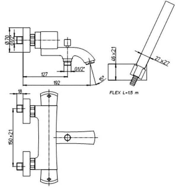 Paini Lady 89CR105THKM смеситель для ванны с аксессуаром - Вид №2