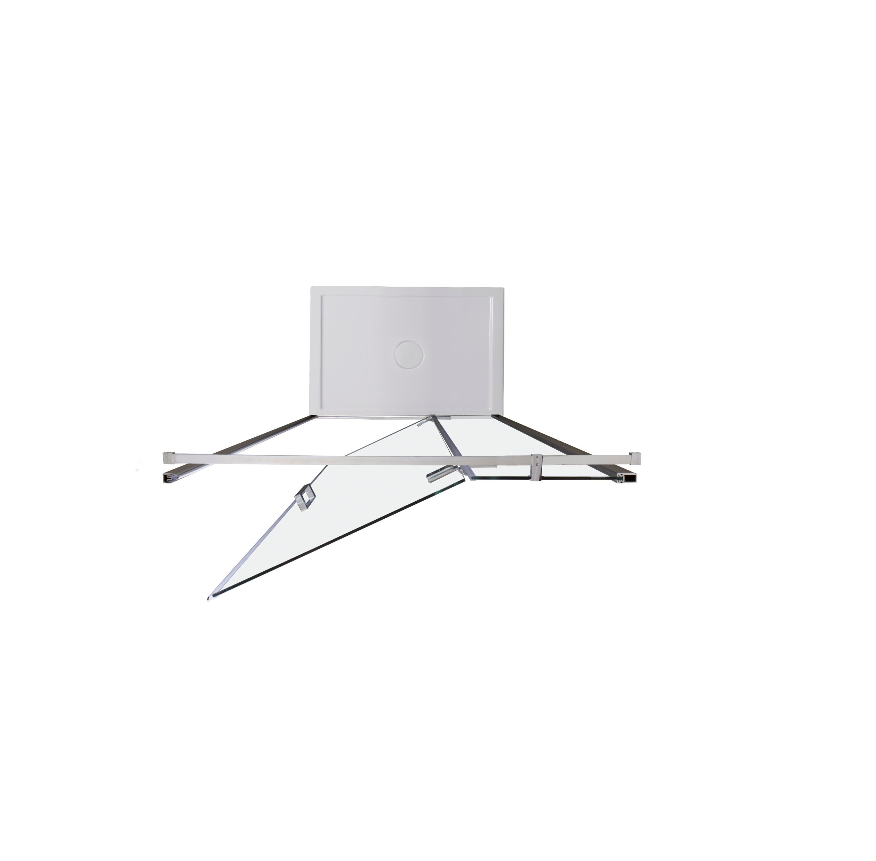 Алюминиевая и стеклянная нишевая душевая кабина с распашной дверью TAMANACO 8MILL ARCH-00025394 - Вид №4