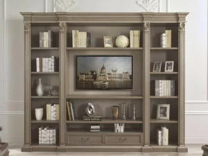 SCAPPINI & C Открытый деревянный книжный шкаф с подставкой под телевизор 35th anniversary 2005/b15