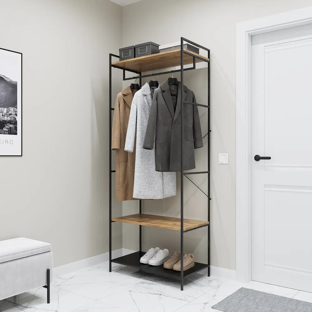 Напольная вешалка 80x200x45 см металл цвет черный Santreyd нет STLM-2008954