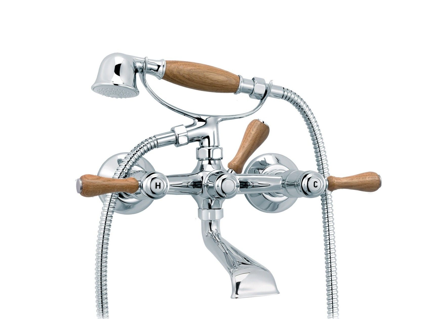 Смеситель для ванны с 2 отверстиями и ручным душем rvb 1935 WOOD ARCH-00111714 - Вид №1