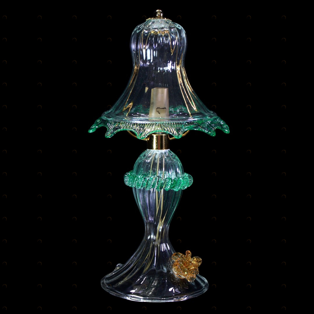 1132 ORIGINALMURANOGLASS Настольная лампа Орхидея - Флорал - муранское стекло OMG 20 см 