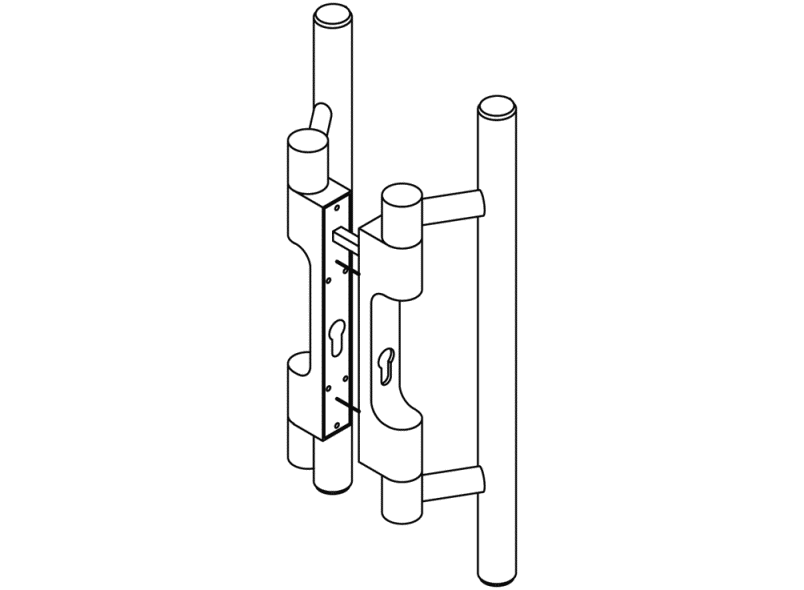 162XADG16 набор ручек HEWI Beschläge für Außentüren  - Вид №3