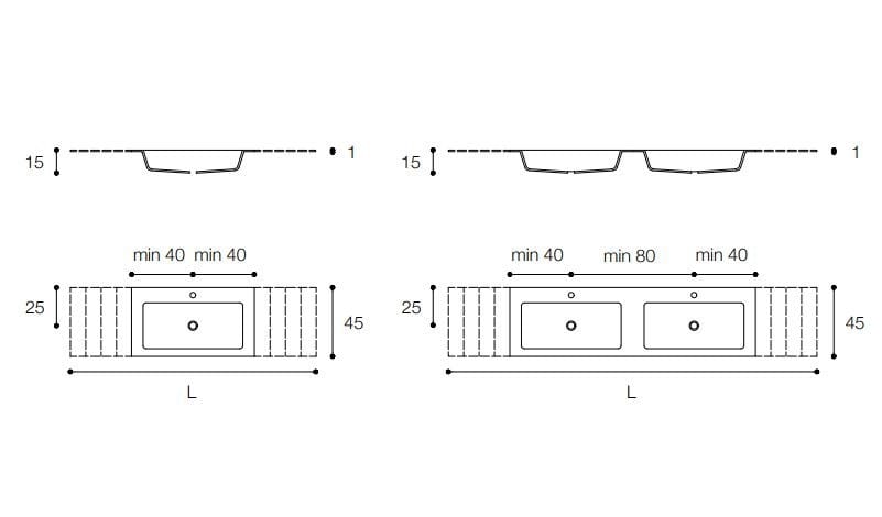 Раковина из матового стекла с столешницей Falper VETRO ARCH-00024190 - Вид №2