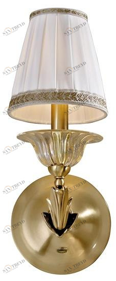 Possoni Illuminazione Бра из атласной латуни с хрусталем и абажуром Lucilla 550/a1