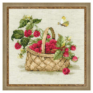 1448 Набор для вышивания Малина в лукошке 30 х 30 см RIOLIS Сотвори Сама