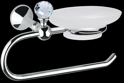 FS238 Полотенцедержатель с мыльницей, из матового стекла, настенный, bagno&associati FOLIE