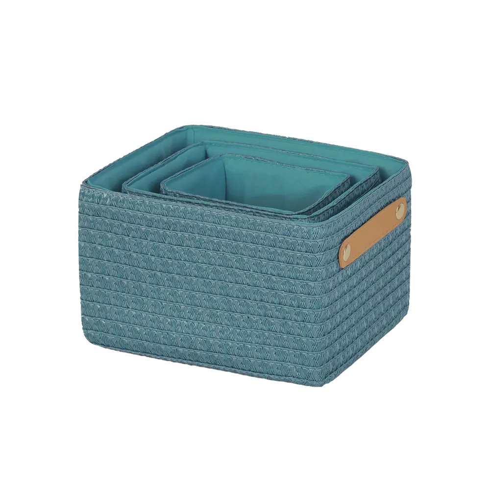 Набор корзин Sensea Paille 19x16x24.5 см цвет бирюзовый 3 шт. 82801797 STLM-2148755 - Вид №2