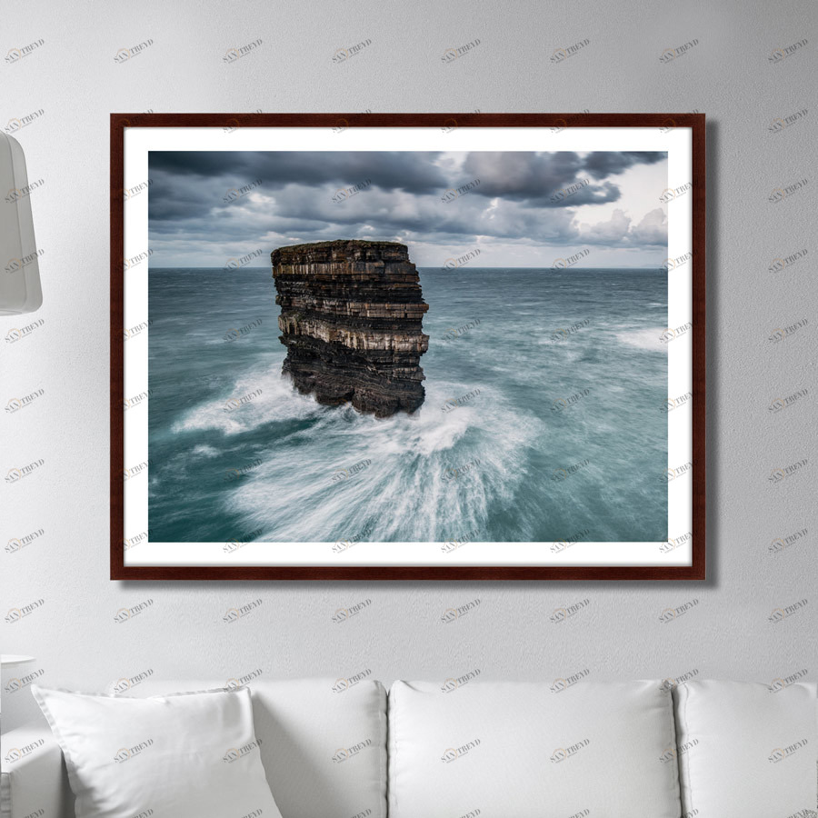 Фотокартина в деревянной раме 130х102 см Downpatrick Head, Northern Ireland КАРТИНЫ В КВАРТИРУ  264732 Бежевый;белый;голубой;разноцветный 