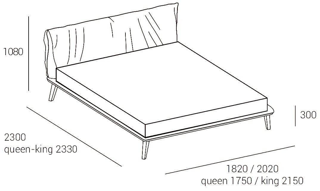 Dall'Agnese Двуспальная кровать с обивкой из ткани Letti imbottiti sun-id-1396316 - Вид №2