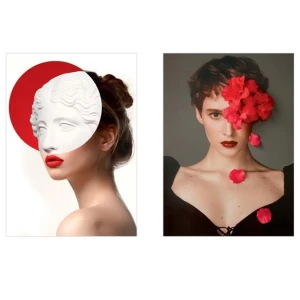 Постер Арт дизайн REDкая красота 30x40 см 2 шт.