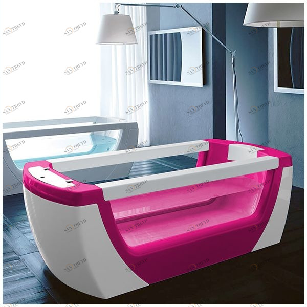 Ванна Gruppo treesse Vision VTL-V1381-R розовая стеклянная прозрачная VTLV1381R