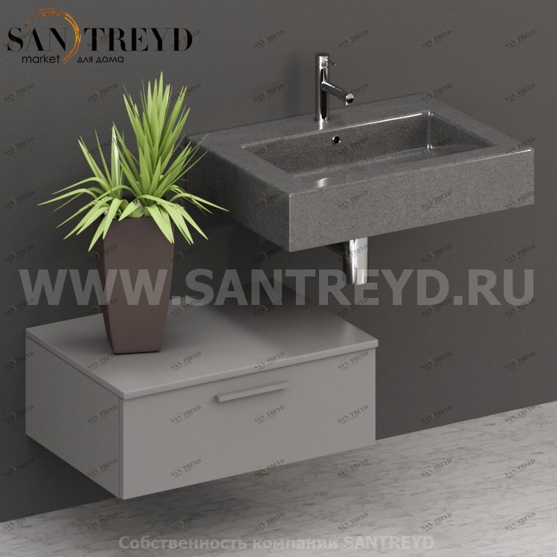 T07052TO2 Столешницы для использования в сочетании с тумбами и открытыми тумбами 70 см серая Globo ARREDO WOOD Италия Ceramica Globo