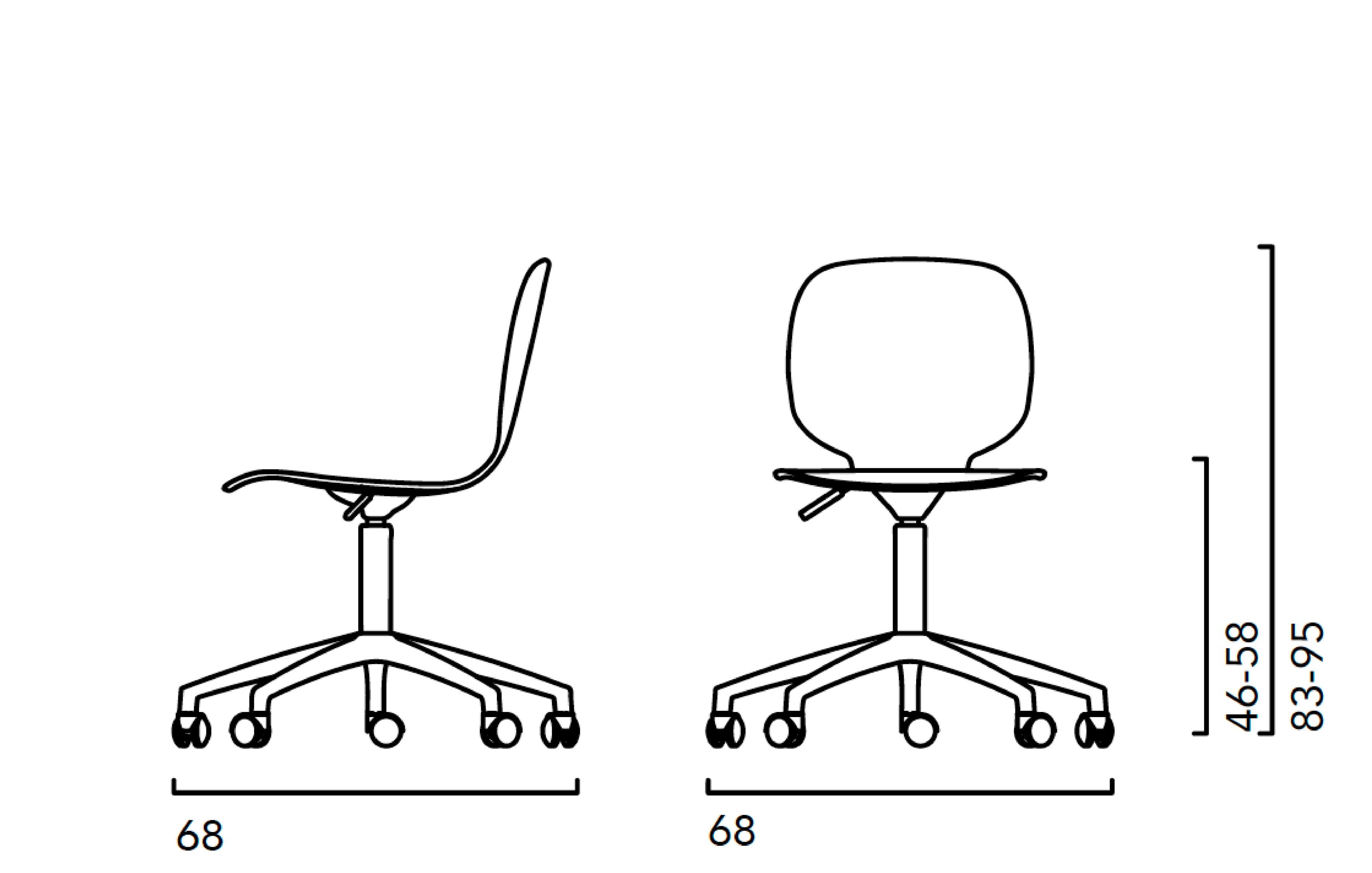 5 спиц регулируемая высота поворотный операционный офисный стул Crassevig Alis ARCH-00133365 - Вид №2