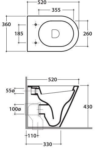 Fo001.bi / fo002.bi Приставной унитаз напольный Белый Ceramica Globo FORTY3 Италия - Вид №5