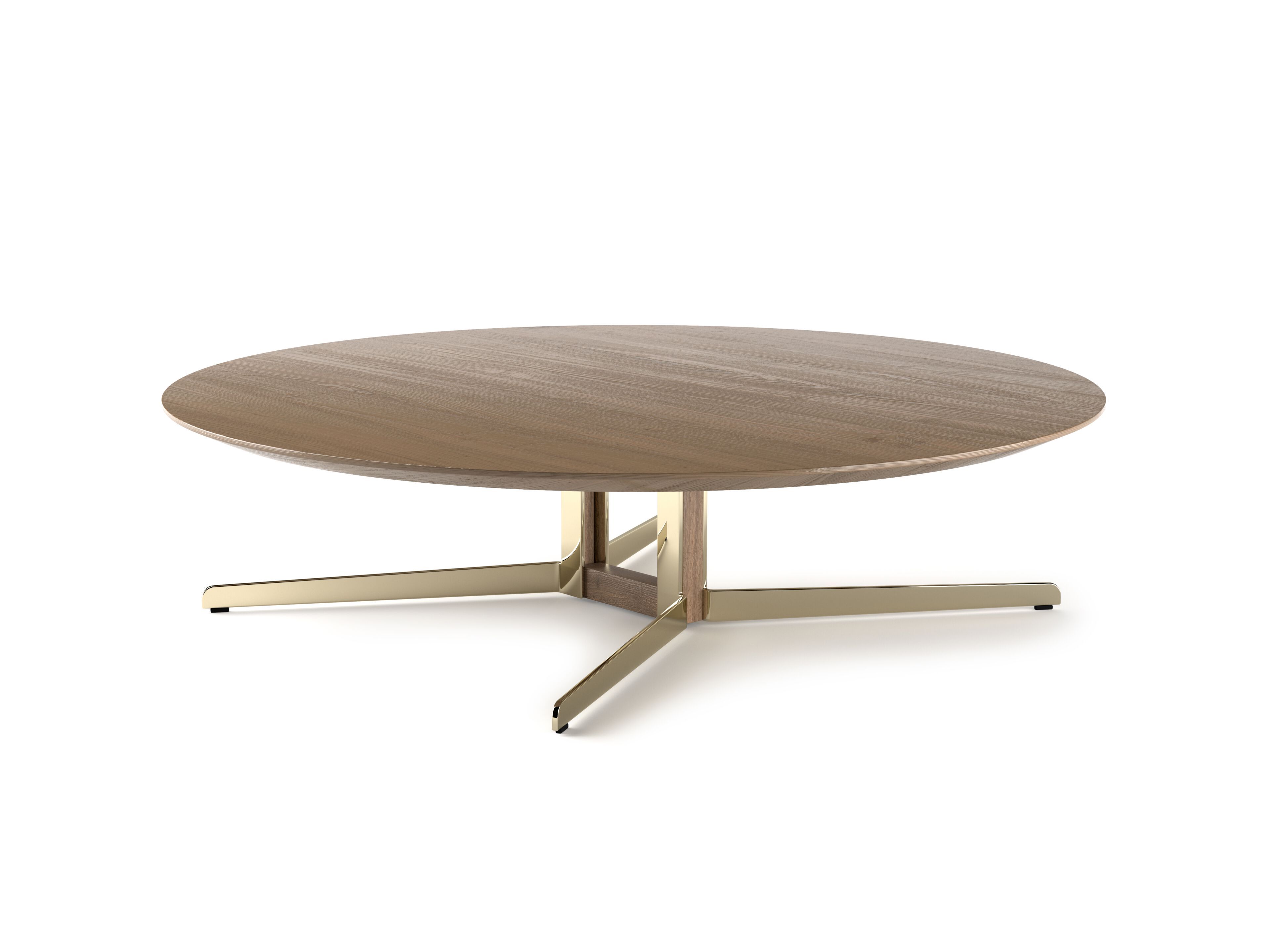 Низкий круглый журнальный столик с деревянной столешницей Natuzzi Italia Campus ARCH-00015366 - Вид №1