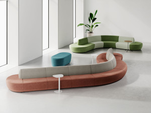 Модульная изогнутая ткань контракт диван