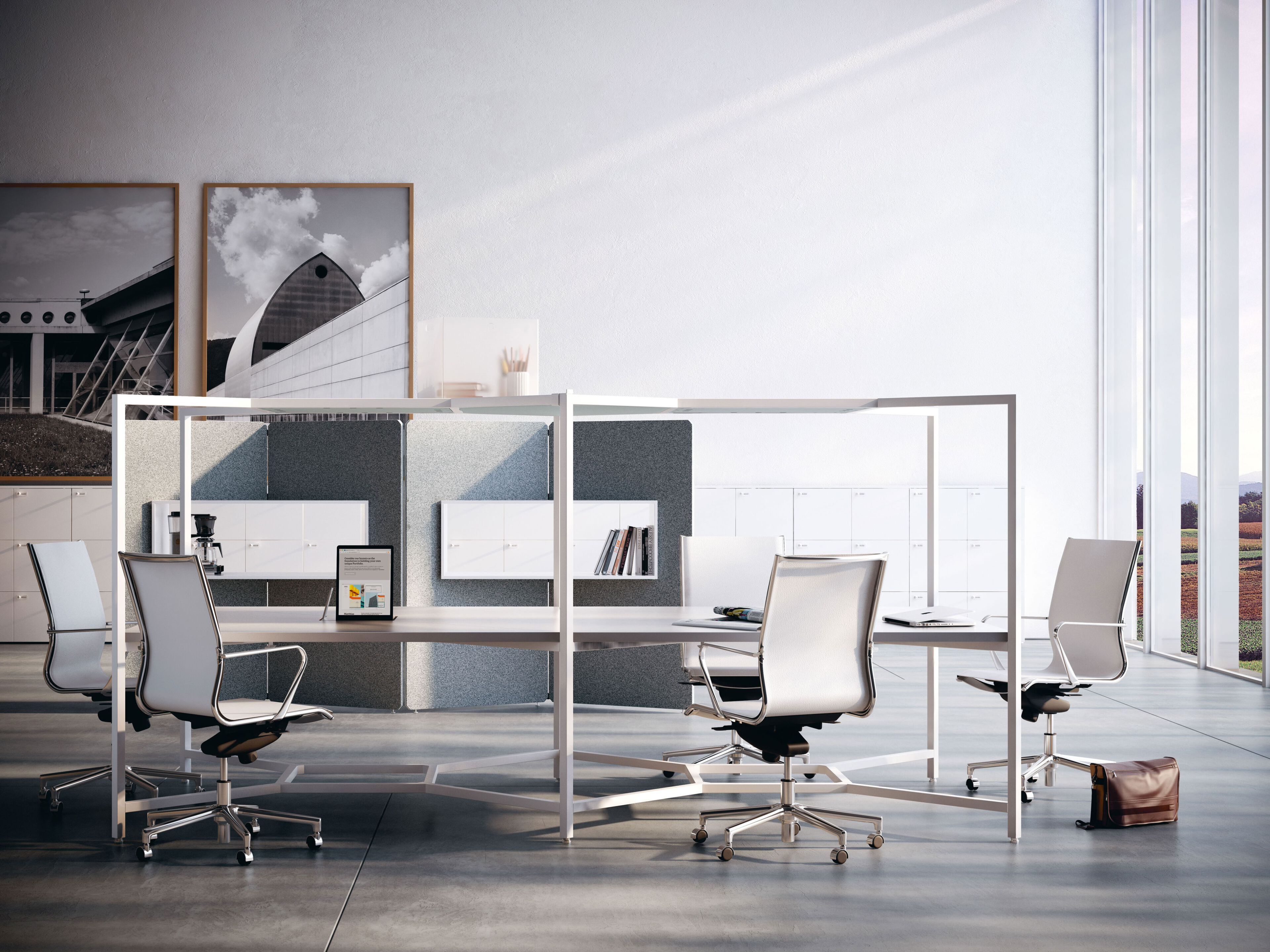 Квадратный многосторонний стол для открытого пространства FANTONI концентратор ARCH-00108342 - Вид №9