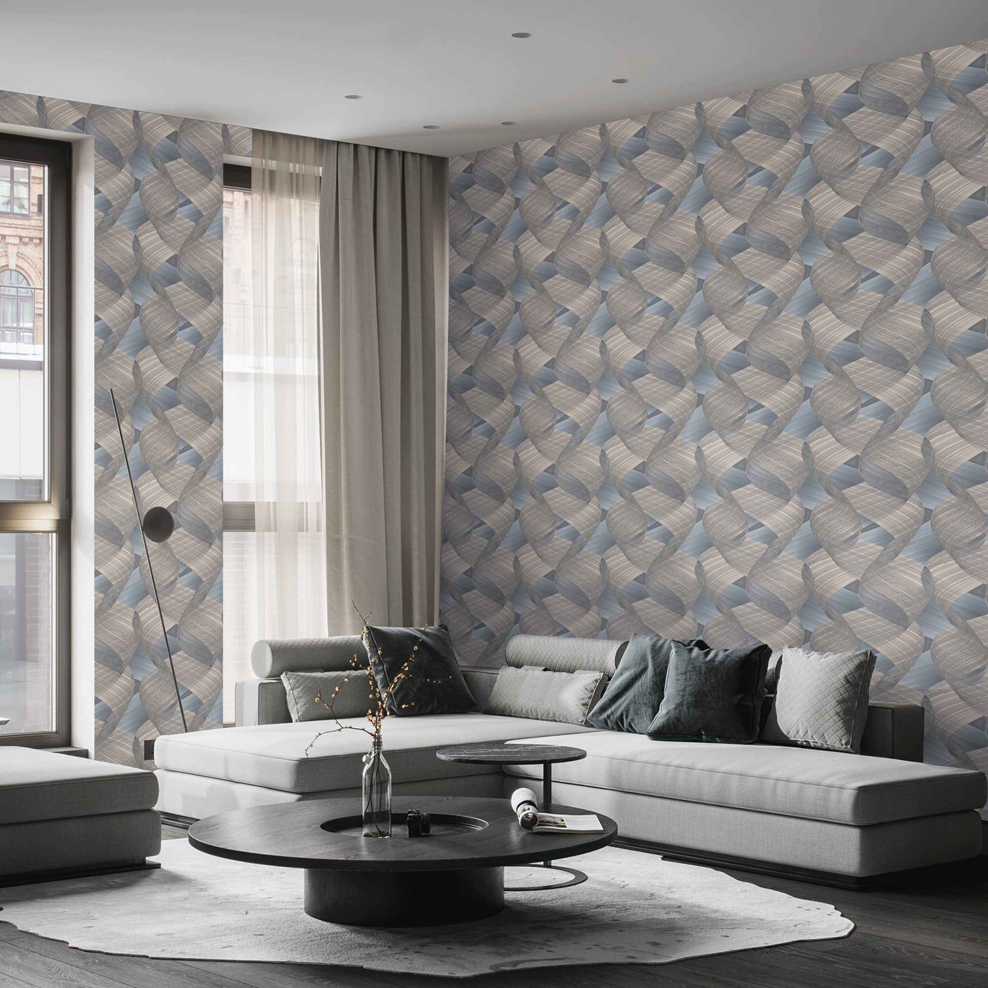 83211719 Обои флизелиновые Erismann синие 1.06 м 60080-06 Fusion Santreyd - Вид №2