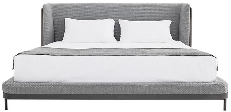 HC28 Cosmo Двуспальная кровать из ткани с мягким изголовьем Barry 61f010/61f001 - Вид №1