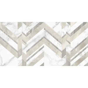 Плитка настенная Marmo Bianco Chevron 30х60 см 1.44 м² цвет белый 82794799 STLM-2114857