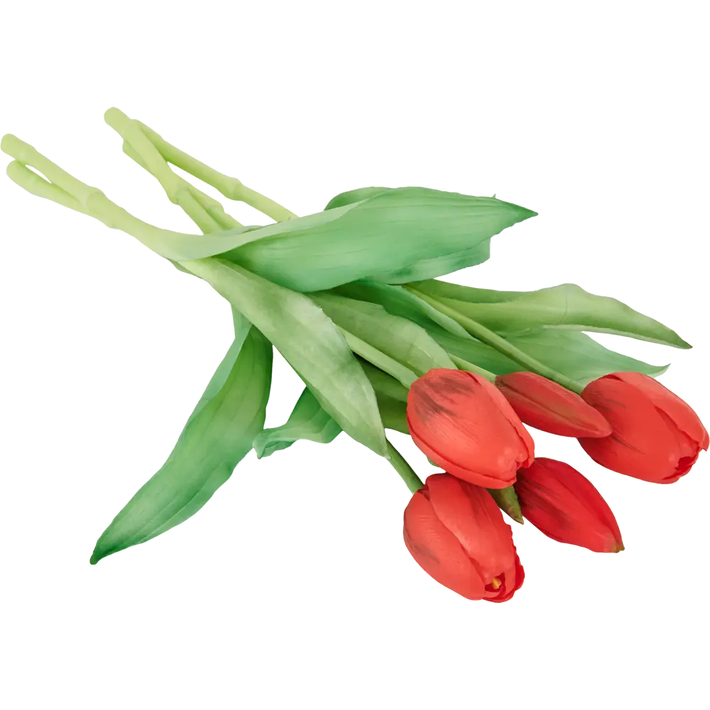 Тюльпан искусственные Soft touch букет 5 шт., цвет красный 83992215 STLM-2058510 Santreyd 