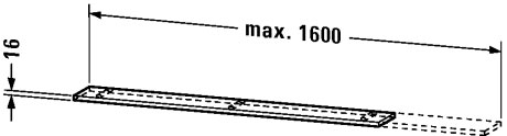 XL791202121 Подвесная полка X-Large #XL7912 600-1600 x 160 мм Орех темный декор Duravit - Вид №1