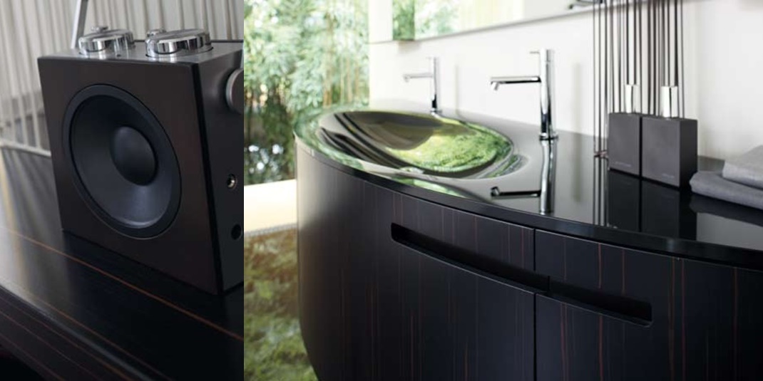 Комбинация ванной комнаты SY23 в отделке X22 Nero/80 Ebano MILLDUE SYMI SYMI23 - Вид №3