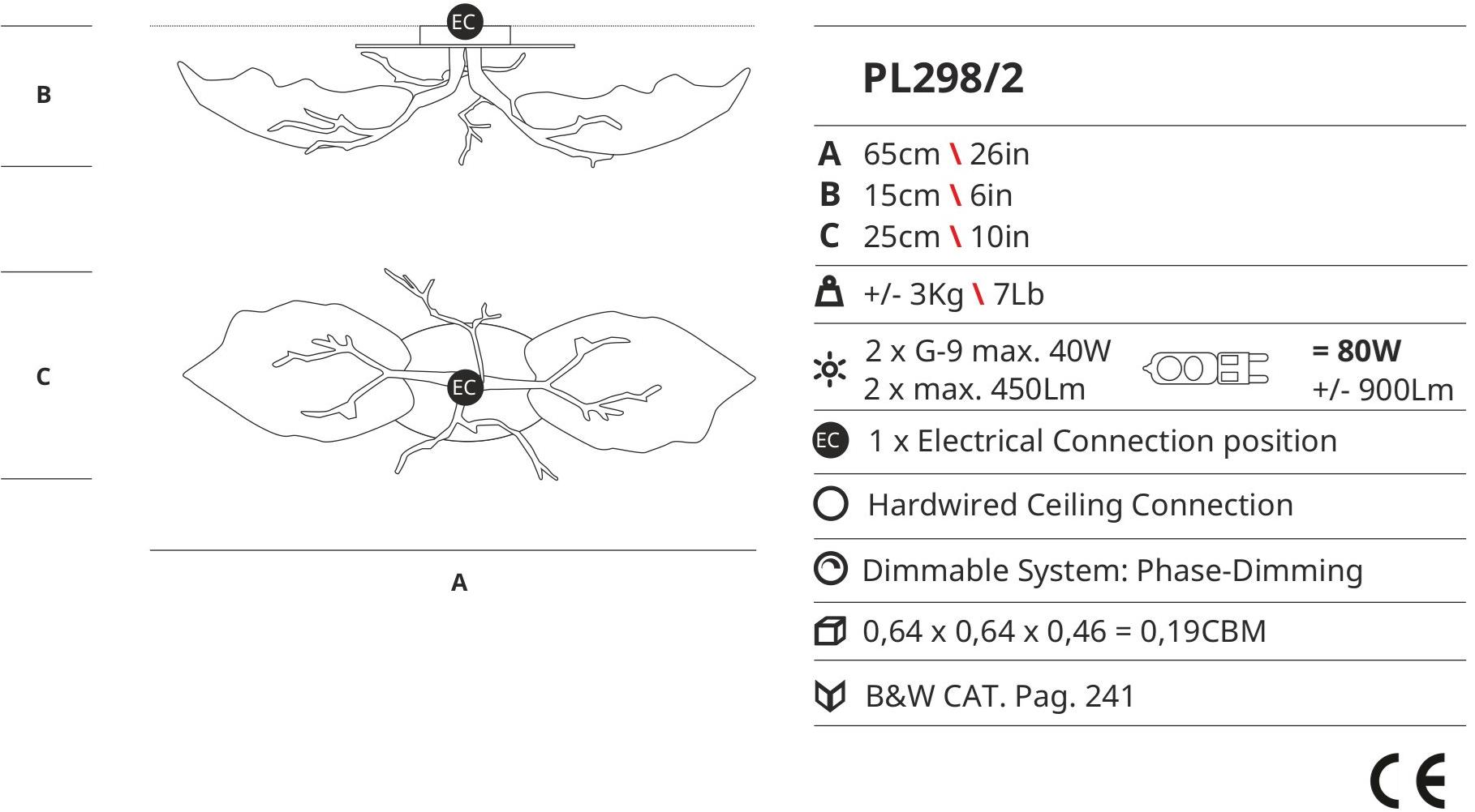 Serip Бронзовый потолочный светильник ручной работы Outono Pl298/2 - Вид №1