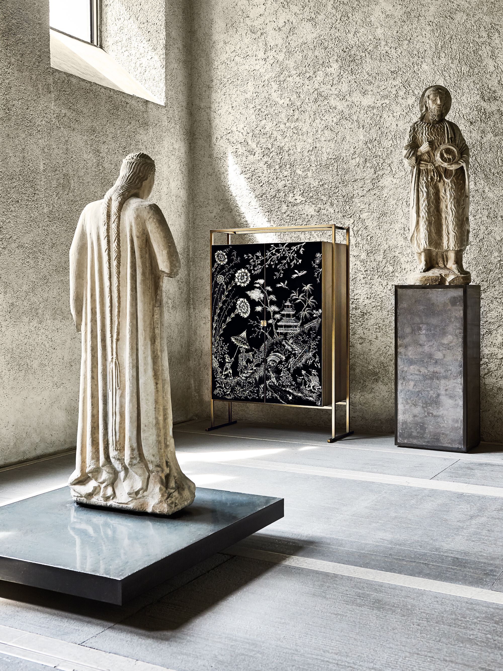 Шкаф из дерева и стекла со встроенным освещением с распашными дверями ARTE VENEZIANA MARCO POLO ARCH-00079226 - Вид №5