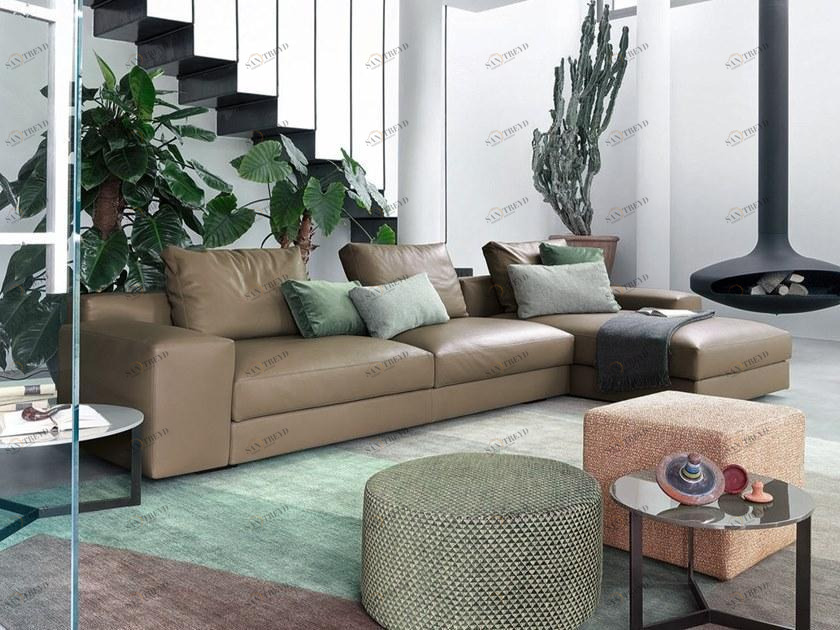 Lema Модульный кожаный диван с шезлонгом sun-id-1516449