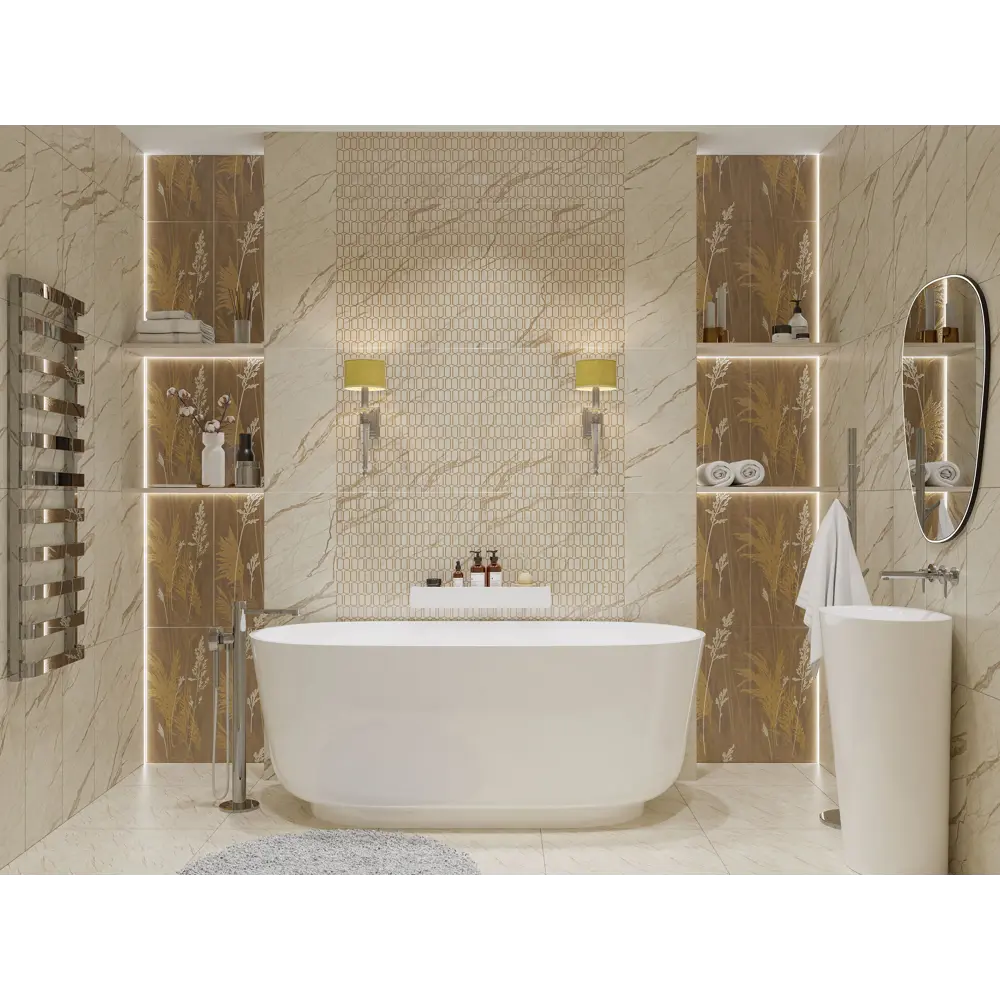 Плитка настенная Azori Forest Naturale 31.5x63 см 1.59 м² матовая цвет бежевый мрамор STLM-2119180 - Вид №8