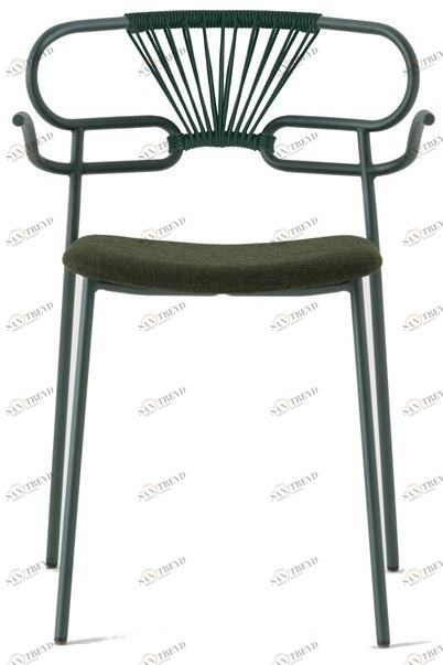 TrabA' Металлический стул с подлокотниками со встроенной подушкой Genoa 0048-met-cross-im