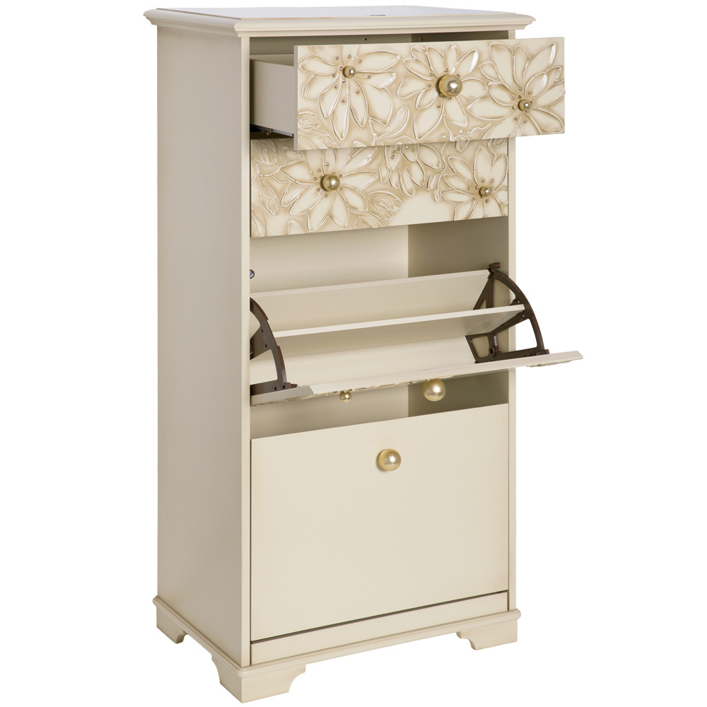 11618 Тумба для обуви Терра-4 (с 4-мя ящиками) Айвори Мраморное золото BOGACHO 4627196590472 - Вид №3