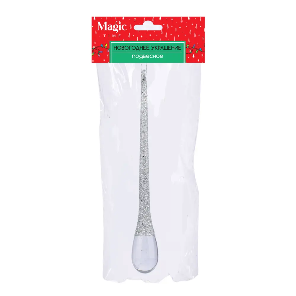 89381668 Украшение елочное «Капля», 25x3 см, цвет серебристый STLM-1474617 Santreyd  - Вид №1