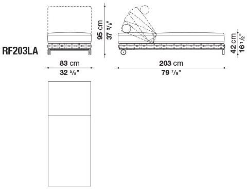 B&B Italia Outdoor Садовый лежак на колесиках Ray outdoor sun-id-1515445 - Вид №1