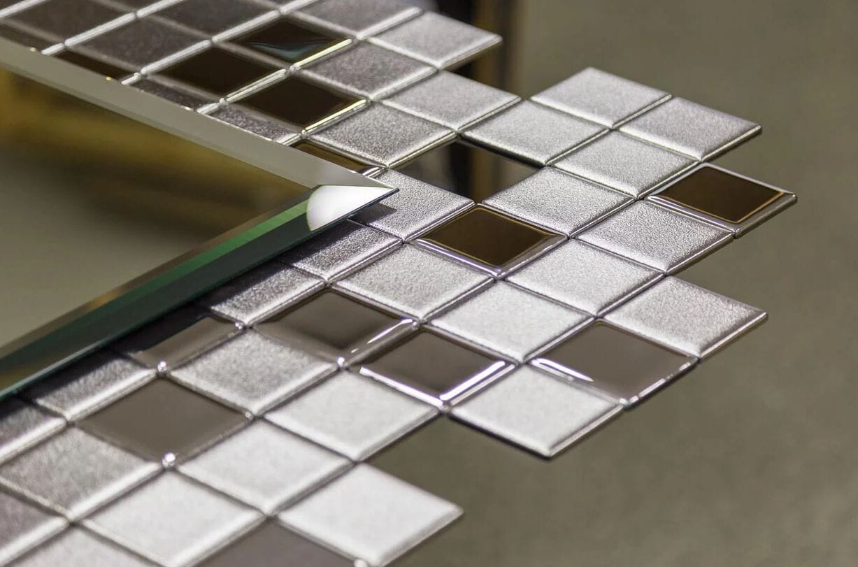 Прямоугольное стеклянное зеркало с рамой стены PlusObject Тетрис ARCH-00076019 - Вид №6