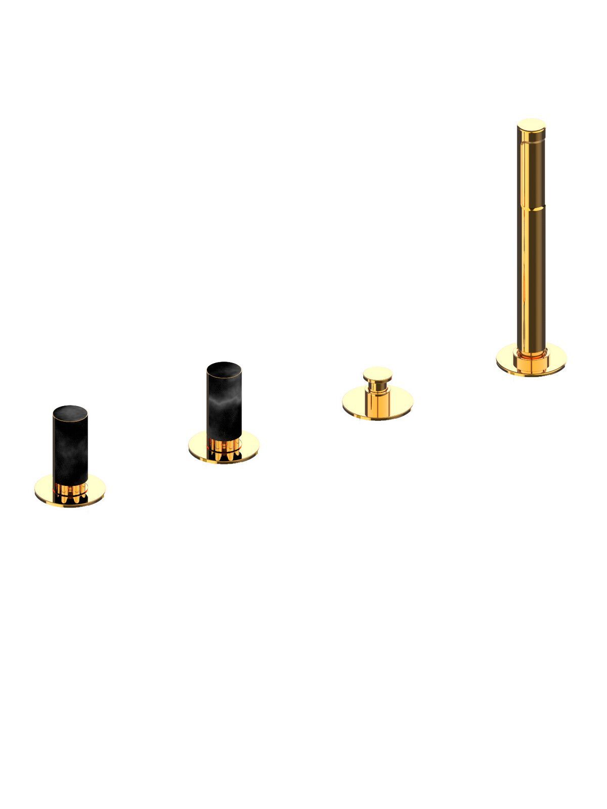 Смеситель для ванны с 4 отверстиями и ручным душем Rubinetterie Frattini Pepe XL ARCH-00026690 - Вид №12