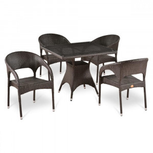 T220BT/Y90C-W51 Brown 4Pcs Комплект плетеной мебели Afina