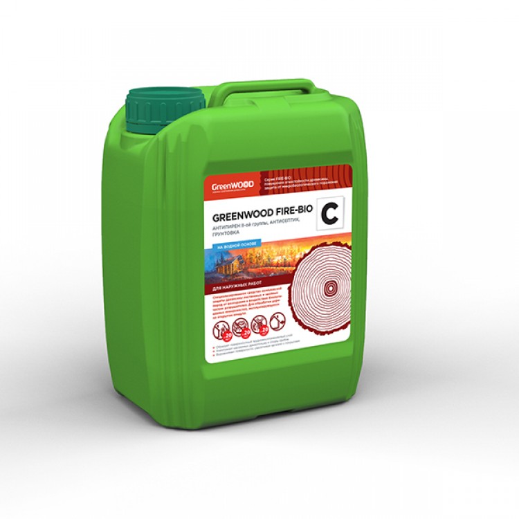 GWF-CS/05 GreenLAB GREENWOOD FIRE-BIO C Готовый раствор, 5 л, АНТИПИРЕН II-ой группы, АНТИСЕПТИК, ГРУНТОВКА 