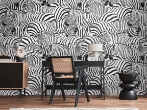 Нетканые обои из зебры