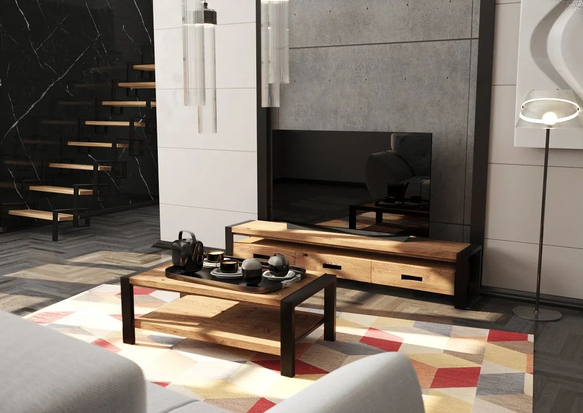 Тумба под телевизор с ящиками светло-коричневая Lugano VAVI LUGANO 132564 Коричневый - Вид №1