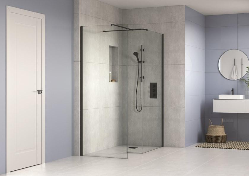 Flair Showers Душевая кабина с двумя стеклянными панелями и стабилизатором поперечной устойчивости Ayo Ayo10mwr70sc - Вид №10