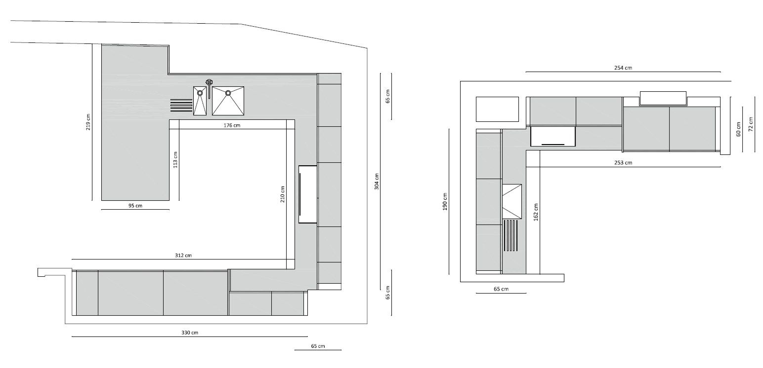 Угловая кухня с полуостровом и колоннами TM Italia Cucine D90 ARCH-00055948 - Вид №5