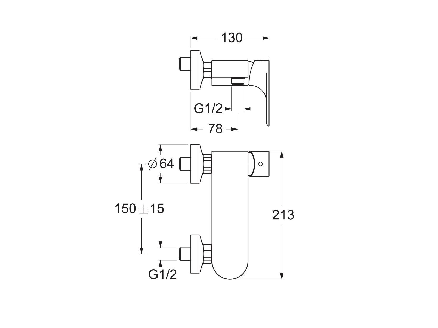 Однорычажный смеситель для душа GUGLIELMI RUBINETTERIE Walser ARCH-00129198 - Вид №2