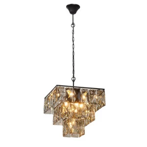 Люстра подвесная черная Vitaluce V5274-1/8+1 VITALUCE ДИЗАЙНЕРСКИЕ 00-3887917 Прозрачный;черный